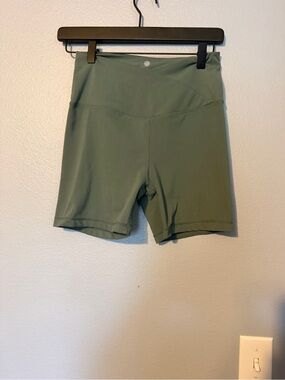 Yogalicious Olive Green High-Waist Bike Shorts